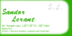 sandor lerant business card